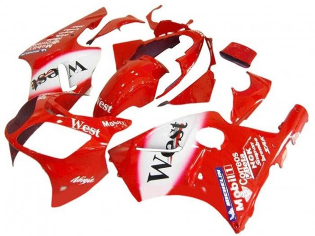 Rot Weiß West 2002-2006 Kawasaki ZX12R Motorrad Verkleidung