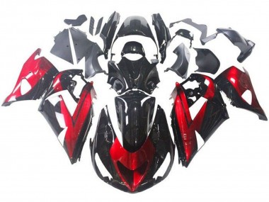 Rot Glänzendes Schwarz 2006-2011 Kawasaki ZX14R ZZR1400 Motorrad Verkleidung