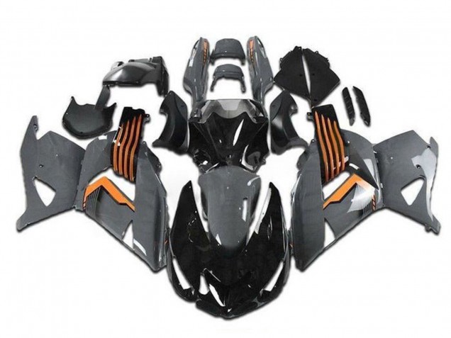 Grau Orange Schwarz 2006-2011 Kawasaki ZX14R ZZR1400 Motorrad Verkleidung