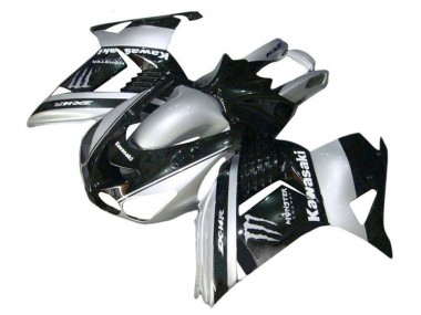 Silber Schwarz Monster 2006-2011 Kawasaki ZX14R ZZR1400 Motorrad Verkleidung
