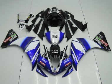 Weiß Blau Glänzendes Schwarz Volvo Fimer Yamalube 2012-2014 Yamaha YZF R1 Motorrad Verkleidung