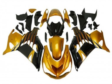 Gold Glänzendes Schwarz 2012-2024 Kawasaki ZX14R ZZR1400 Motorrad Verkleidung