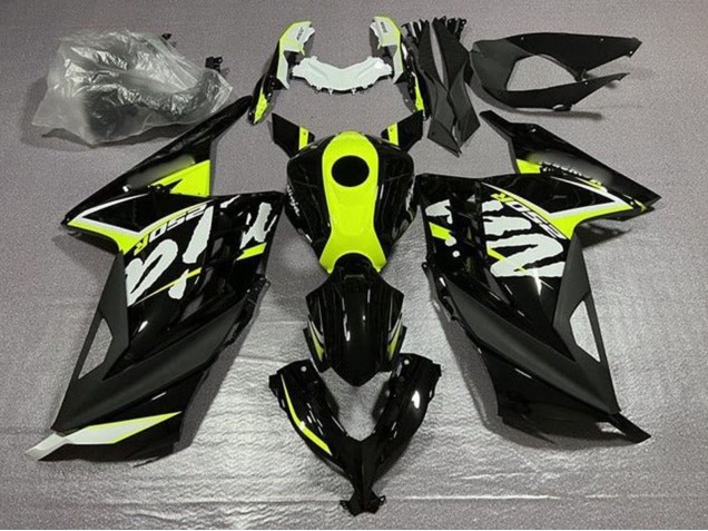 Glänzendes Schwarz Neon Gelb Weiß 2013-2024 Kawasaki EX300 Motorrad Verkleidung