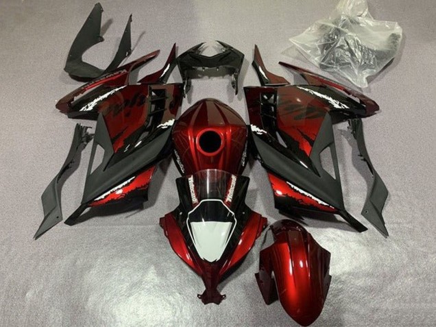 Rot Schwarz Weiß 2013-2024 Kawasaki EX300 Motorrad Verkleidung