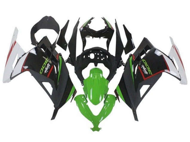 Weiß Rot Grün Schwarz 2013-2024 Kawasaki EX300 Motorrad Verkleidung