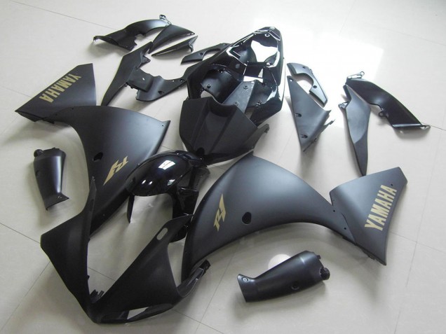 Glänzendes Schwarz Matt Schwarz Gold Aufkleber 2012-2014 Yamaha YZF R1 Motorrad Verkleidung
