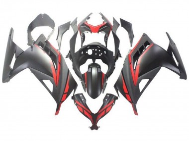 Matt Schwarz Rot 2013-2024 Kawasaki EX300 Motorrad Verkleidung