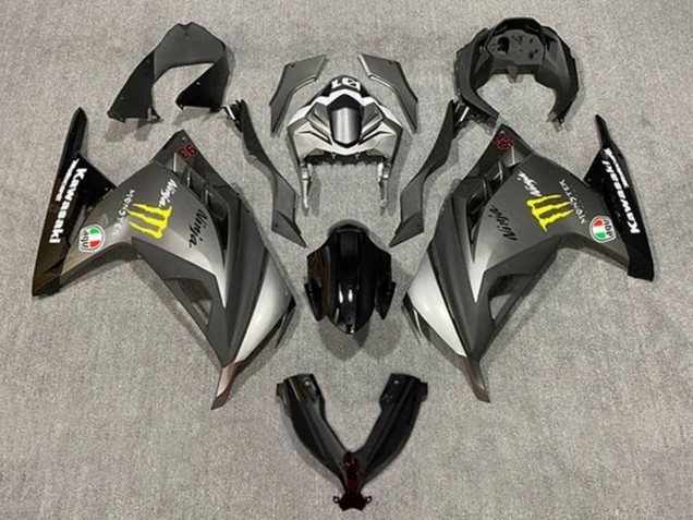 Matt Grau Schwarz Gelb Monster 2013-2024 Kawasaki EX300 Motorrad Verkleidung