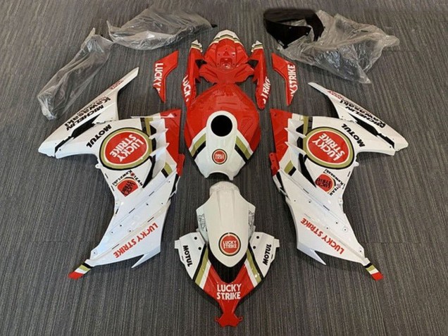 Weiß Rot Lucky Strike 2013-2024 Kawasaki EX300 Motorrad Verkleidung