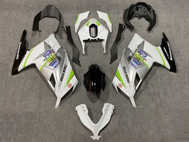 Weiß Silber Grün Schwarz 2013-2024 Kawasaki EX300 Motorrad Verkleidung