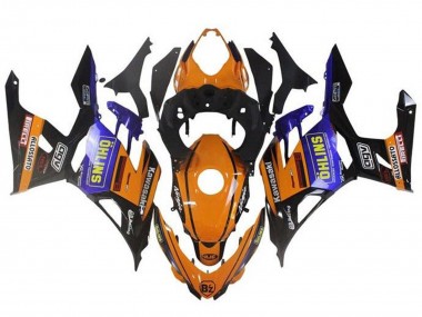 Orange Schwarz Blau Gelb OHLINS 2018-2024 Kawasaki Ninja 400 Motorrad Verkleidung
