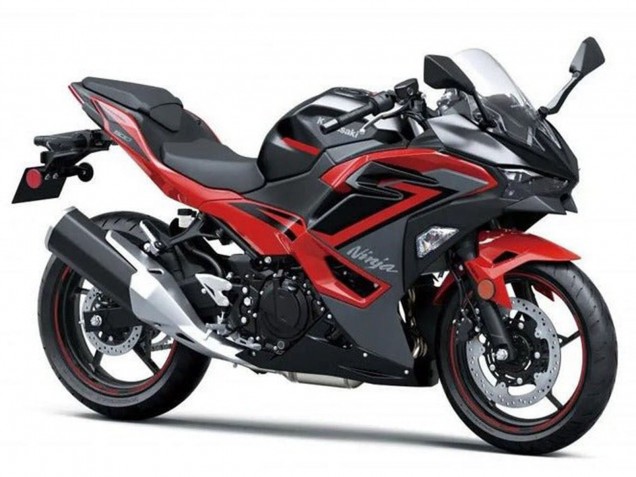 Schwarz Rot Grau Camouflage 2024-2025 Kawasaki Ninja 500 EX500R Motorrad Verkleidung