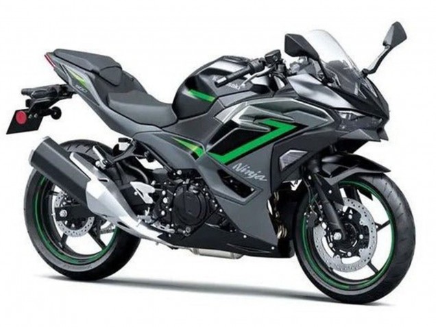Schwarz Grau Grün 2024-2025 Kawasaki Ninja 500 EX500R Motorrad Verkleidung