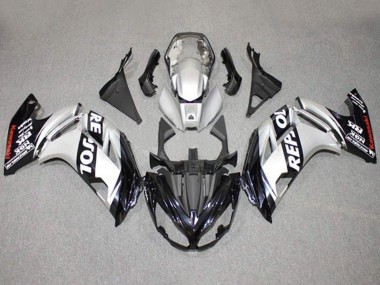 Silber Schwarz Repsol 2012-2016 Kawasaki Ninja 650 EX650 Motorrad Verkleidung