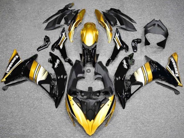 Gold Schwarz Weiß 2017-2019 Kawasaki Ninja 650 EX650 Motorrad Verkleidung