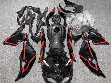 Schwarz Kunstkohlefaser Rot 2019-2025 Kawasaki ZX25R ZX-25R Motorrad Verkleidung