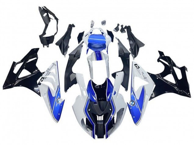 Weiß Blau Glänzendes Schwarz HP 2009-2014 BMW S1000RR Motorrad Verkleidung