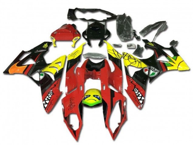 Gelb Rot Schwarz Hai 2009-2014 BMW S1000RR Motorrad Verkleidung