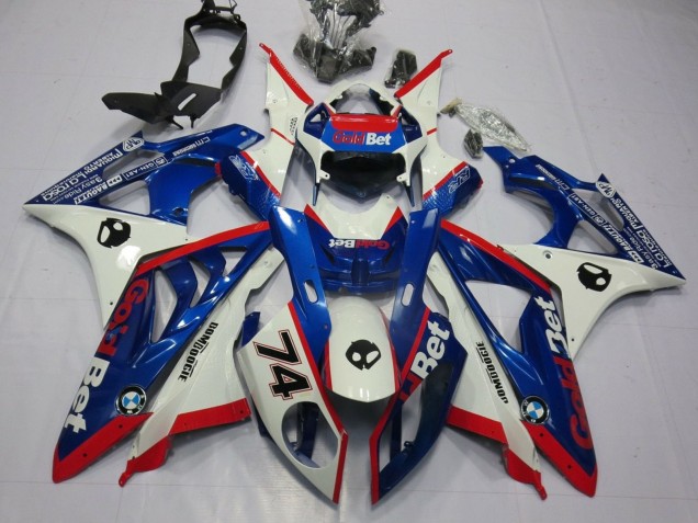 Weiß Rot Blau GoldBet 2009-2014 BMW S1000RR Motorrad Verkleidung