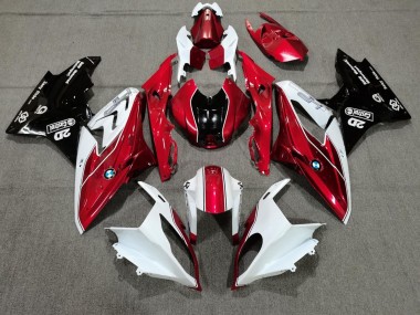 Weiß Rot Glänzendes Schwarz Castrol 2009-2014 BMW S1000RR Motorrad Verkleidung