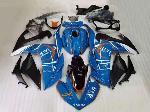 Blau Weiß Schwarz Orange 2015-2018 Yamaha YZF R3 Motorrad Verkleidung