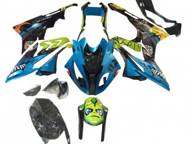 Gelb Blau Schwarz Hai 2015-2016 BMW S1000RR Motorrad Verkleidung