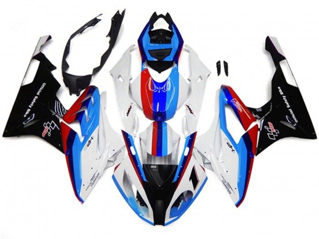 Weiß Blau Rot Schwarz Streifen 2017-2018 BMW S1000RR Motorrad Verkleidung