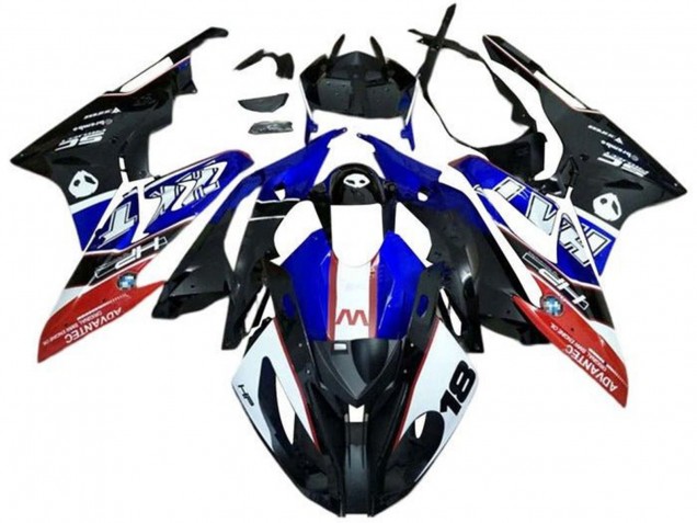 Weiß Blau Rot Matt Schwarz 2017-2018 BMW S1000RR Motorrad Verkleidung