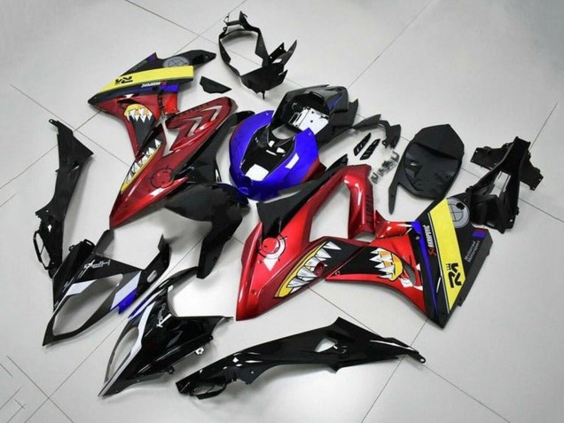 Gelb Blau Rot Schwarz Hai 2017-2018 BMW S1000RR Motorrad Verkleidung