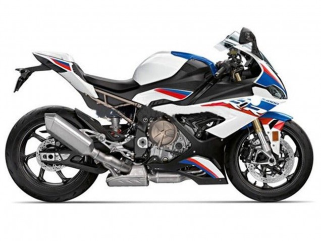 Weiß Blau Rot Streifen 2019-2022 BMW S1000RR Motorrad Verkleidung