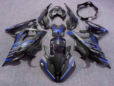 Matt Schwarz Blau Weiß Streifen 2019-2022 BMW S1000RR Motorrad Verkleidung