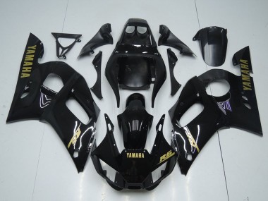 Glänzendes Schwarz Gold Aufkleber 1998-2002 Yamaha YZF R6 Motorrad Verkleidung