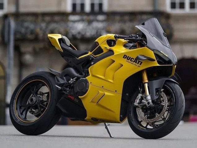 Gelb Schwarz 2022-2024 Ducati Panigale V4 V4S Motorrad Verkleidung