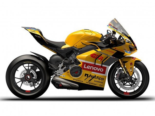 Gelb Rot Lenovo 2022-2024 Ducati Panigale V4 V4S Motorrad Verkleidung