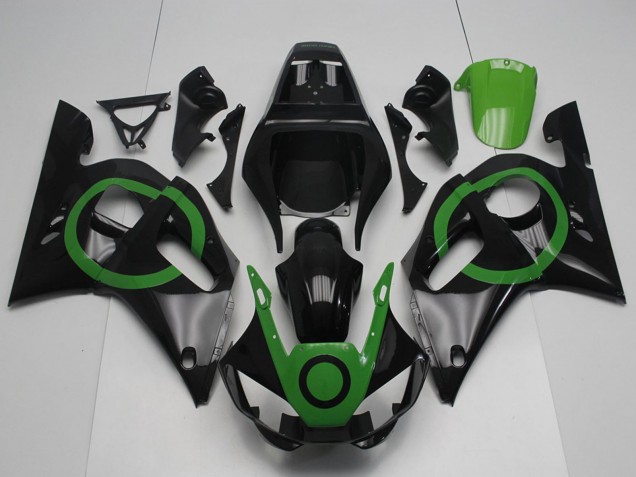 Glänzendes Schwarz Grün Kreis 1998-2002 Yamaha YZF R6 Motorrad Verkleidung