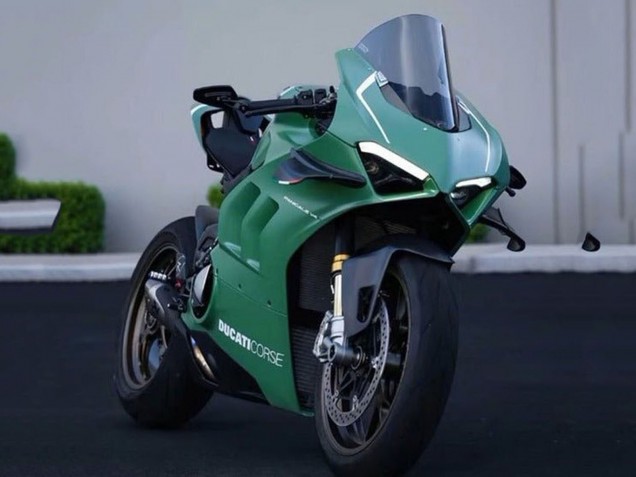 Matt Grün Weiß 2020-2021 Ducati Panigale V4 V4S Motorrad Verkleidung