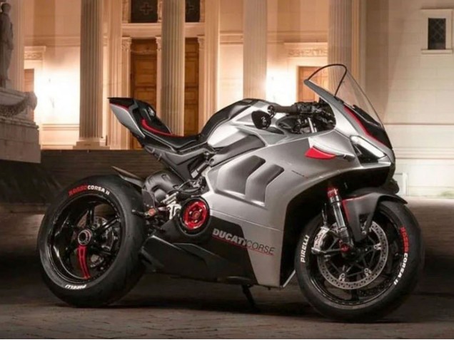 Silber Rot Schwarz 2020-2021 Ducati Panigale V4 V4S Motorrad Verkleidung