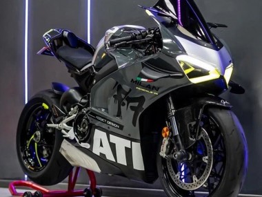 Grau Weiß Gelb Schwarz 2020-2021 Ducati Panigale V4 V4S Motorrad Verkleidung