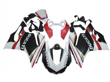 Weiß Rot Matt Schwarz 2011-2014 Ducati Panigale 1199 Motorrad Verkleidung
