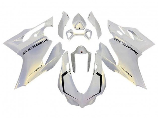 Perl Weiß Corse 2011-2014 Ducati Panigale 1199 Motorrad Verkleidung