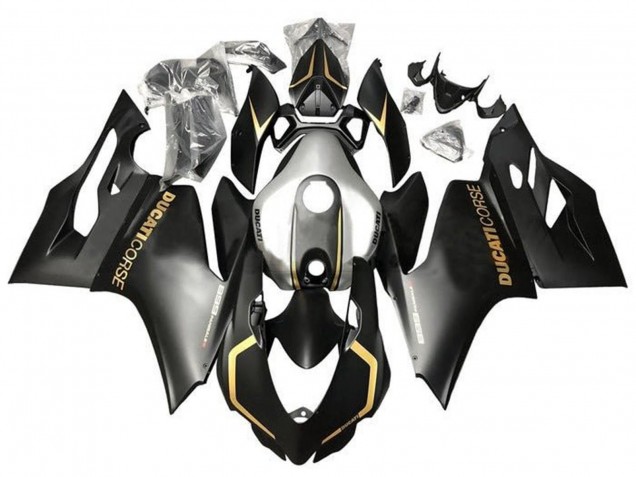 Matt Schwarz Gold Silber Corse 2011-2014 Ducati Panigale 899 Motorrad Verkleidung
