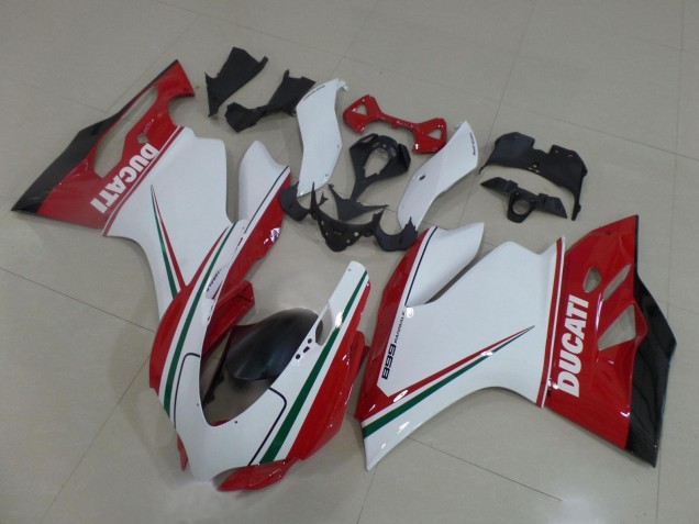 Weiß Rot Grün Glänzendes Schwarz 2011-2014 Ducati Panigale 899 Motorrad Verkleidung