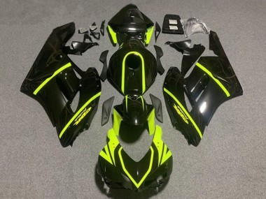 Glänzendes Schwarz Hohe Sichtbarkeit Gelb Streifen 2004-2005 Honda CBR1000RR Motorrad Verkleidung
