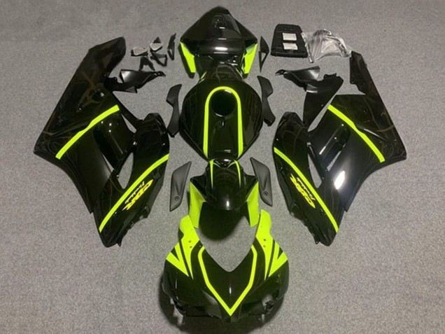 Glänzendes Schwarz Hohe Sichtbarkeit Gelb Streifen 2004-2005 Honda CBR1000RR Motorrad Verkleidung