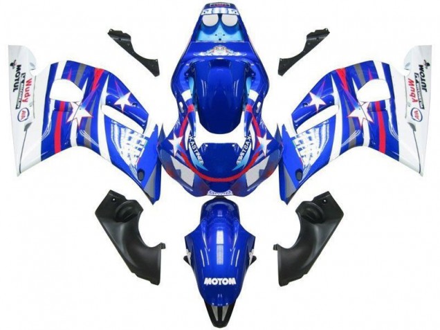 Weiß Blau Rot Fiat Motul 1998-2002 Yamaha YZF R6 Motorrad Verkleidung