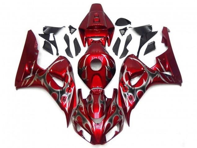 Rot Silber Tribal 2006-2007 Honda CBR1000RR Motorrad Verkleidung