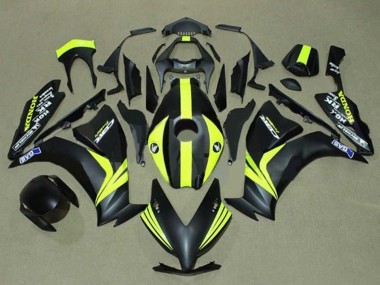 Matt Schwarz Gelb Streifen 2012-2016 Honda CBR1000RR Motorrad Verkleidung