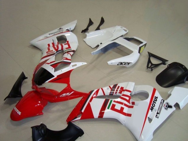 Weiß Rot Fiat Motul Michelin 1998-2002 Yamaha YZF R6 Motorrad Verkleidung