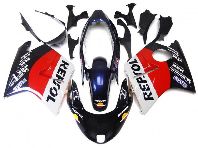 Rot Weiß Blau Glänzendes Schwarz Repsol 1996-2007 Honda CBR1100XX Blackbird Motorrad Verkleidung