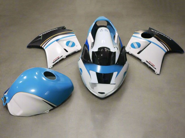 Weiß Blau Schwarz Konica Minolta 1996-2007 Honda CBR1100XX Blackbird Motorrad Verkleidung